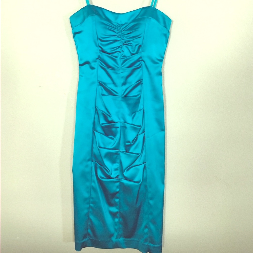 Strapless Teal Cache Dress